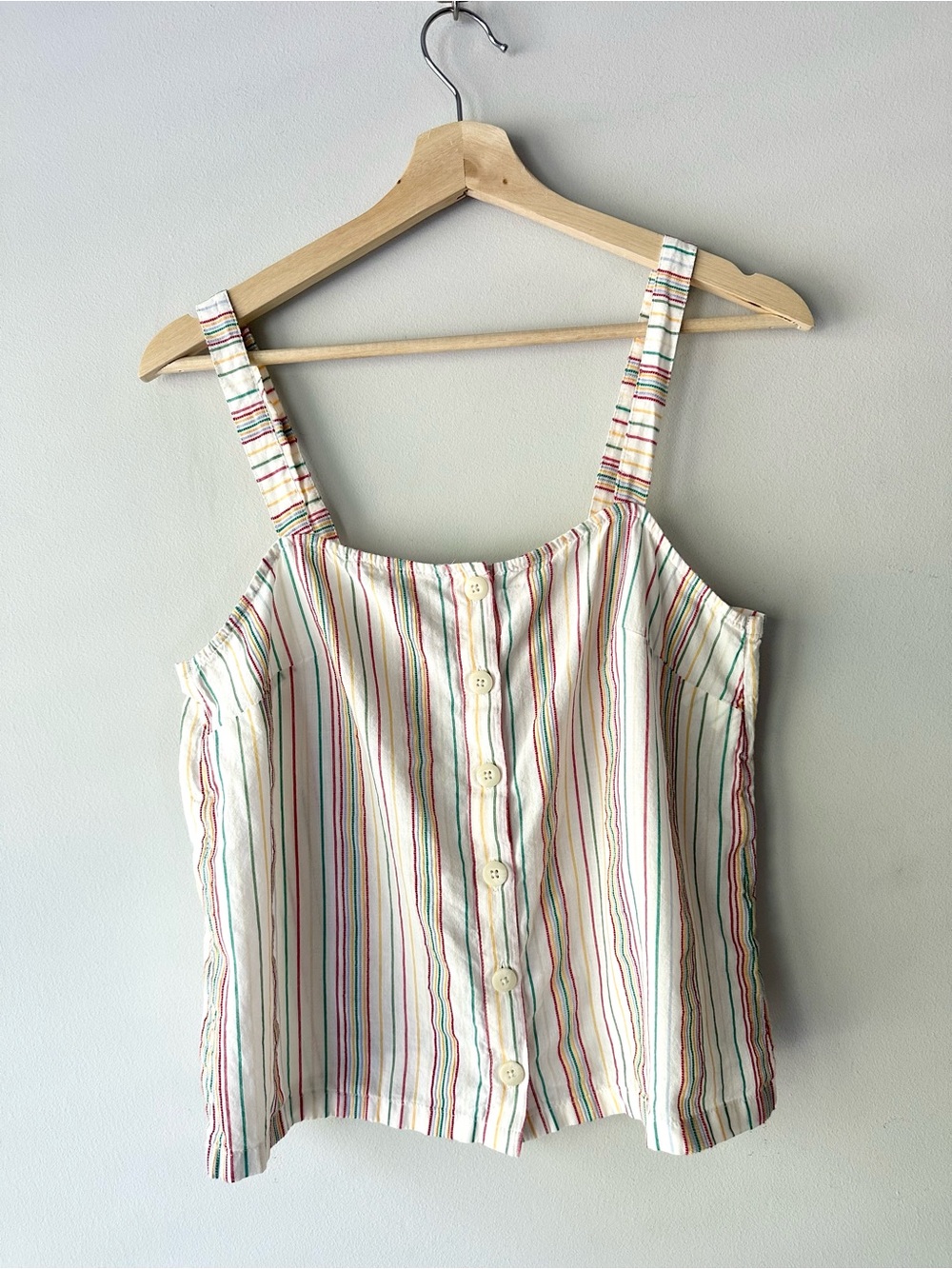 Madewell Striped Button-Front Tank Top